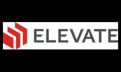 Logo with three red diagonal stripes on the left and the word "ELEVATE" in bold gray text on the right.